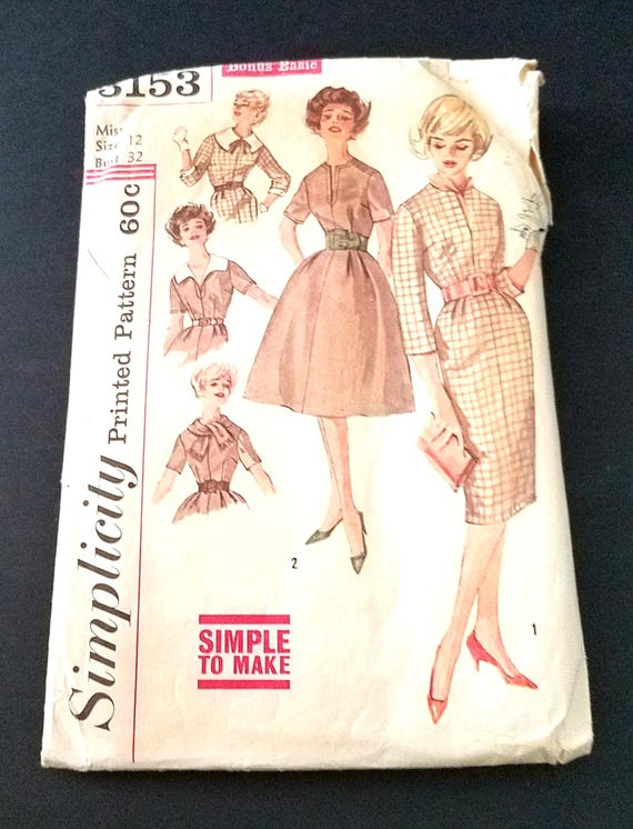 Simplicity 3153 1960s Dress Pattern