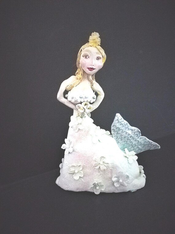 Mermaid in Wedding Dress Sculpture