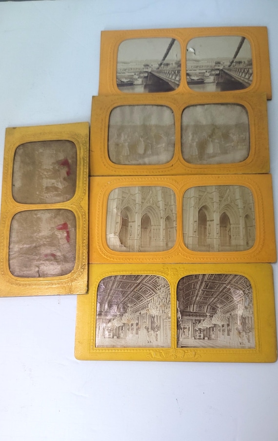Set of 5 French Tissue Stereographs