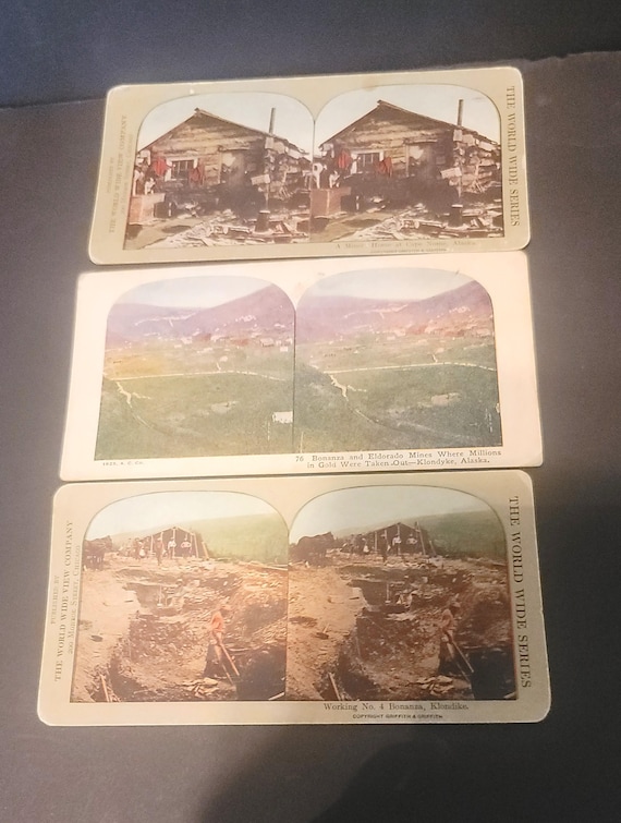 Set of 3 Klondike Stereograph Photos