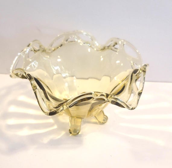 Yellow Glass Candy Dish