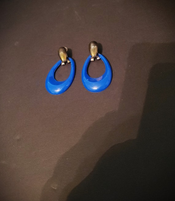 Vintage Blue Plastic Earrings