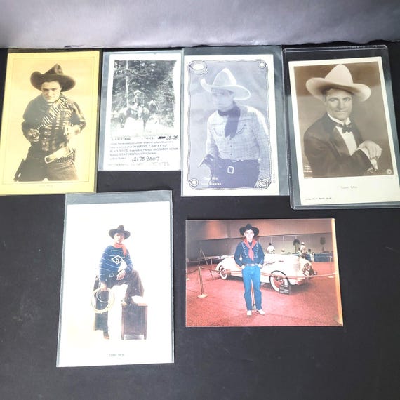 Set of 7 Tom Mix Postcards and Photo's