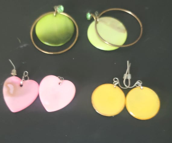 3 Pairs of Lucite Vintage Earrings