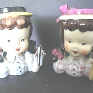 Vintage Girl Head Vases Made in Japan