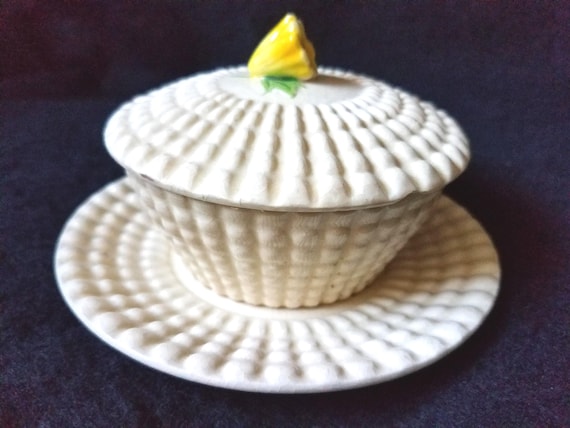Maruhon Hobnail Sugar Bowl 1920s Japan