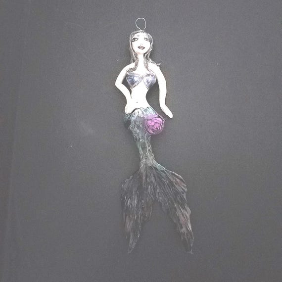 Elegant Hanging Mermaid Sculpture