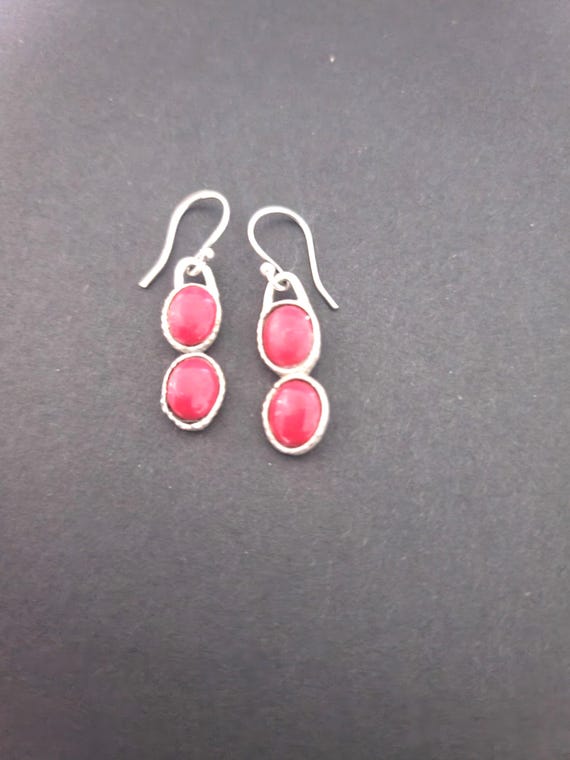 Sterling and Coral Earrings