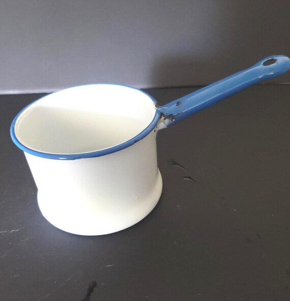 Blue and White Vintage Saucepan 1930s