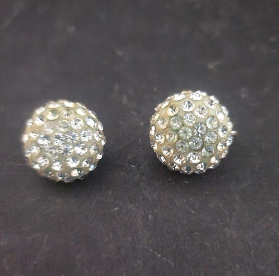 1940s Crystal Clip on Earrings