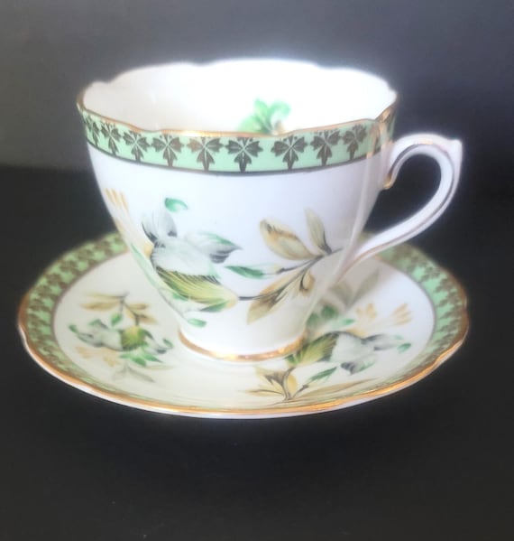 Thomas Forester & Sons Cup Saucer, Scalloped Rim, Handpainted Lily