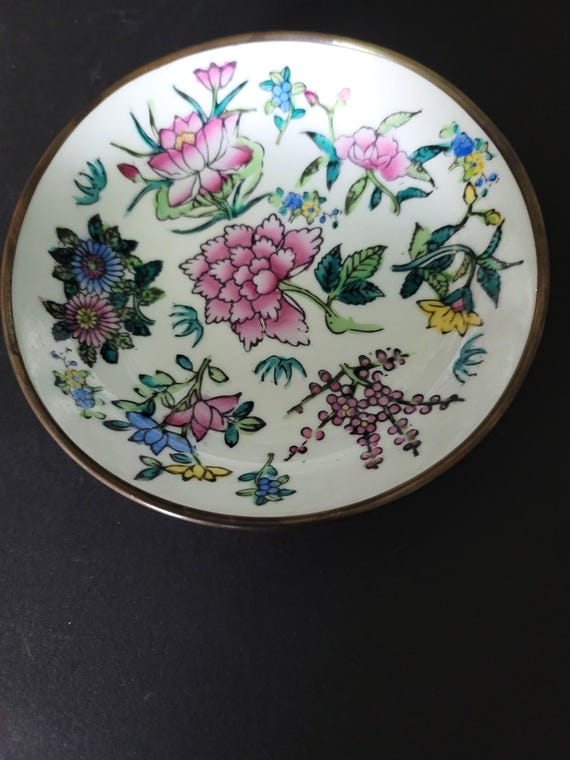 Porcelain and Brass Bowl