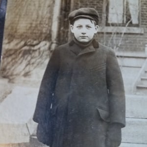 Antique Photo of Young Man in Overcoat