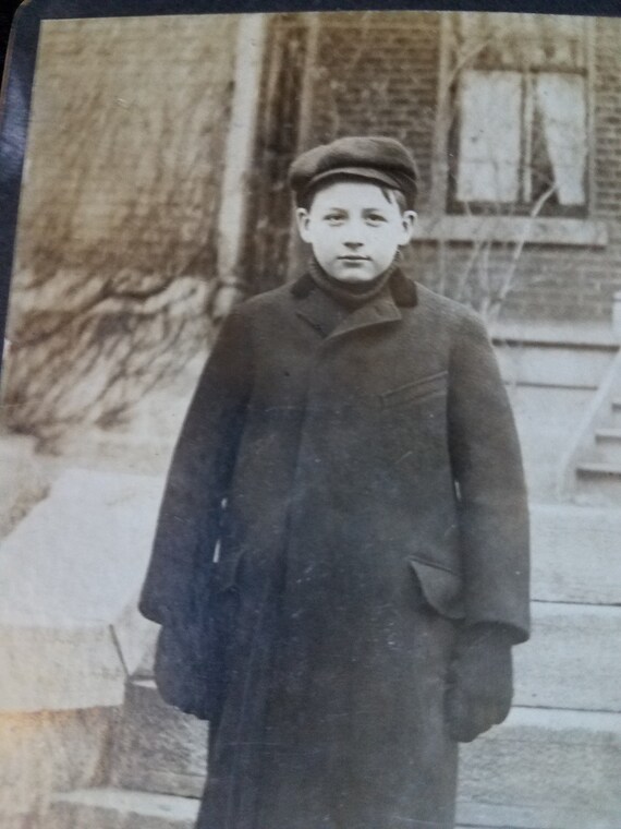 Antique Photo of Young Man in Overcoat