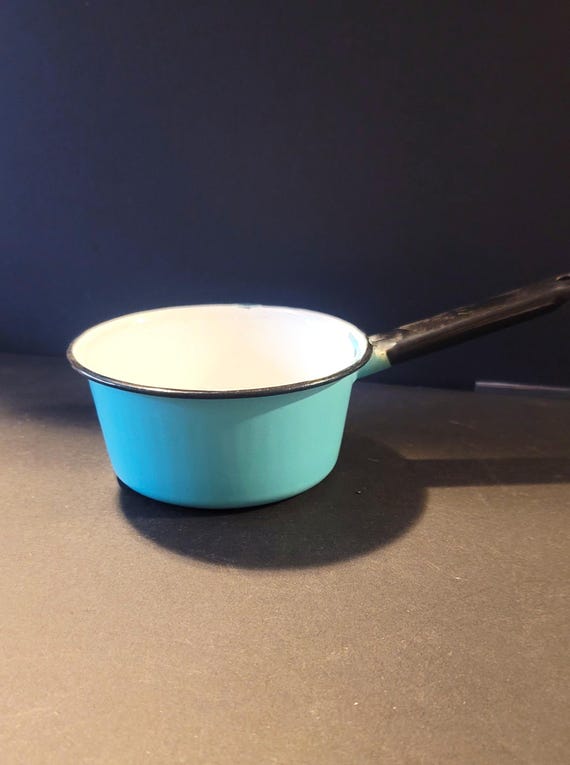Enamelware Turquoise Saucepan