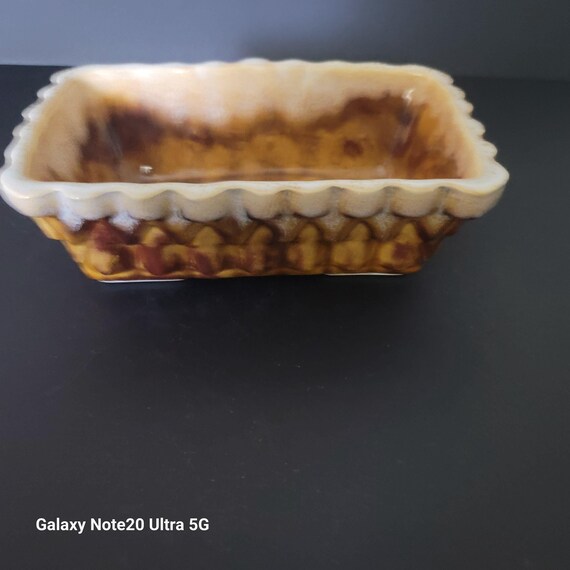 California USA Ceramic Loaf Pan with Drip Glaze