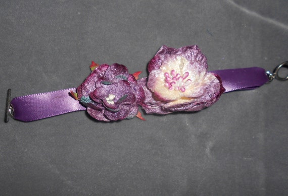 Amethyst Ribbon Bracelet OOAK Handmade