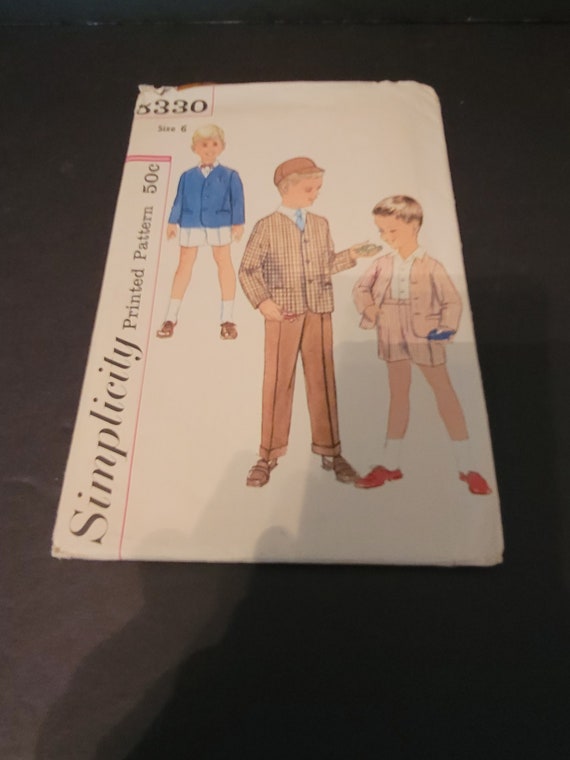 1960s Simplicity Pattern 5330 for Boys