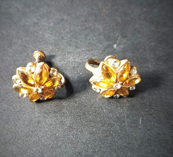 1950s Brass Screw On Earrings