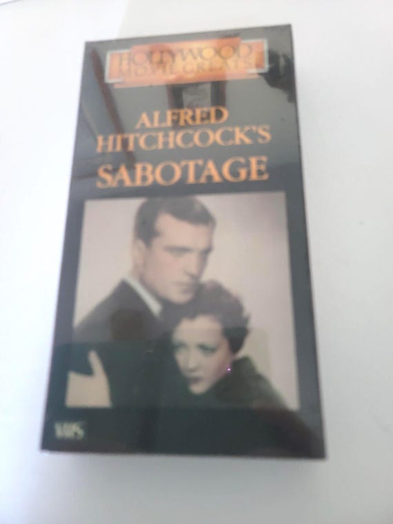 Alfred Hitchcock's Sabatoge VHS Movie