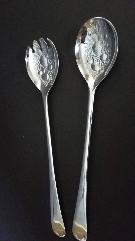 Sheffield Chrome Plate Salad Servers