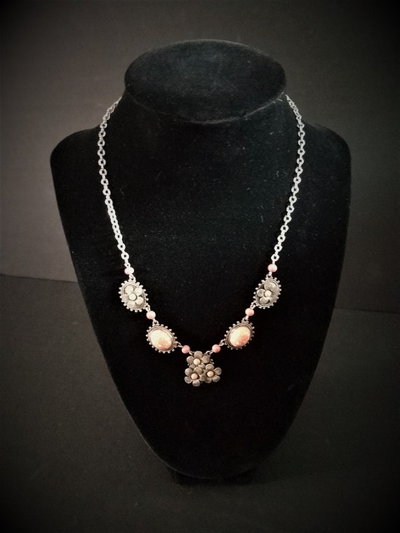 Vintage Orange and Silver Necklace