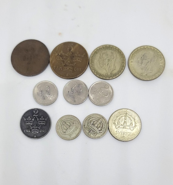 Swedish Coin Set: 11 Coins 1935-1965 (40% Silver, Bronze, Iron) Lot 7
