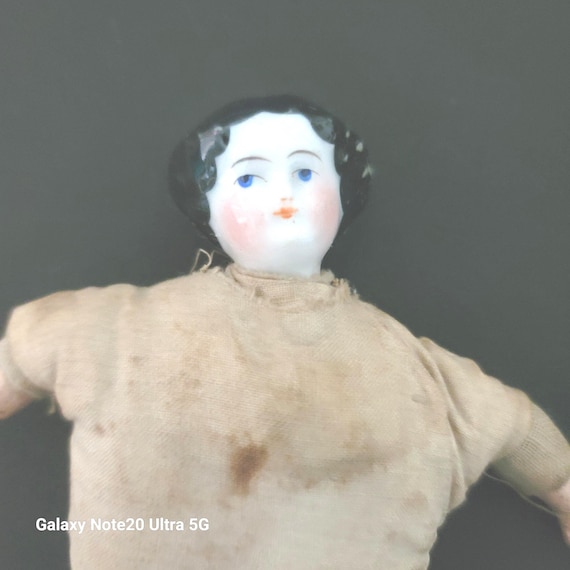 Tiny High Brow China Head Doll 4"