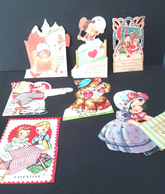 Set of 7 Antique and Vintage Valentines