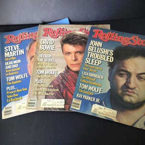 1984 Rolling Stone Magazines Belushi, Martin, Bowie