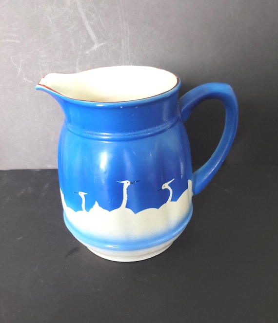 Antique Crane Pitcher 6" Tall