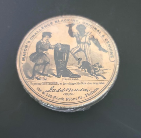 Rare Masons Challenge Blacking Antique Boot Polish 1800s