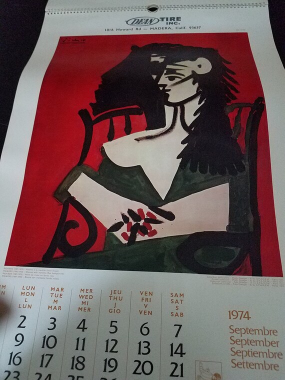 1974 Michelin Calendar featuring Famous Art