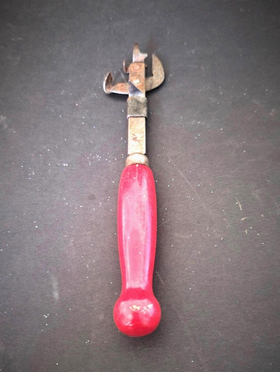Vintage A & J Red Can Opener