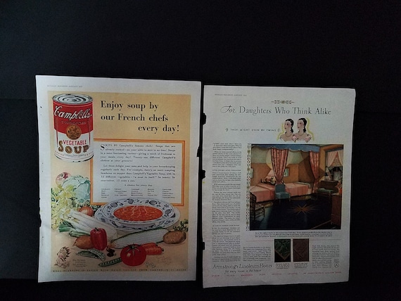 1930 Campbell's Soup and Armstrong Floor Ads