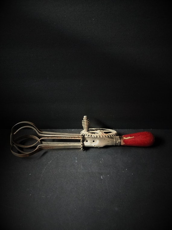 Antique Egg Beater in Red