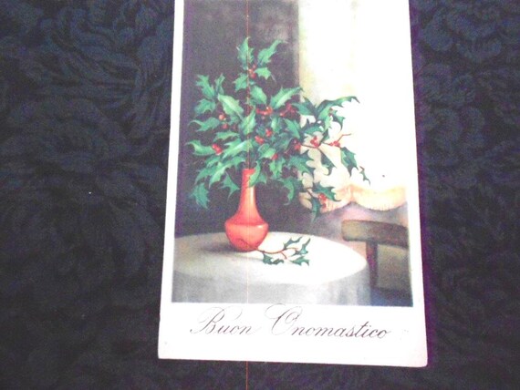 Italian Buon Onomastico Holiday Postcard