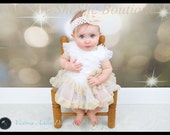 Boutique Baby Girl White and Cream Lace Tutu Dress 3M 6M 9M