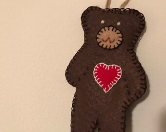 Felt Christmas Ornament - Bear