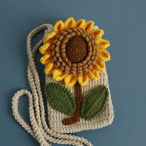 Crochet Flower Bag, Crossbody Bag, Handmade Sunflower Bag, Knitted Bag, Crochet Purse, Handmade Bag, Gift for Her, Birthday Gift, Gift