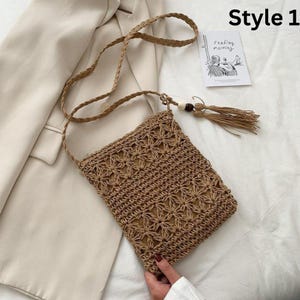 Handwoven Bag, Phone Bag, Handmade Purse, Straw Crossbody Bag, Personalized Bag, Bohemian Bag, Gift for Her, Gift for Girlfriend Mom Sister