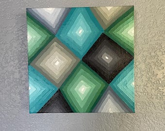 Abstract Geometric Acrylic Painting