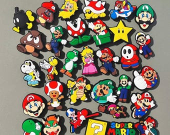 Super Mario Kart Clog Shoe Charms / Luigi Princess Peach Bowser Yoshie Shoe Charms / Gaming Shoe Charms for kids teens adults/Sets Available