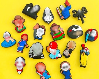 Halloween-klompbedels - Horrorfilm Killers Ghost Nightmare schoenaccessoires - Schoenbedels voor kinderen en volwassenen