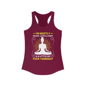 Mostly Peace Love and Light Women&#39;s Ideal Racerback Tank