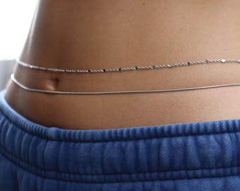 Adjustable Stainless Steel Belly Chain: Beach Body Jewelry, Personalized Gift for Her
