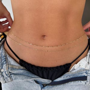 Summer Body Chain, 2 pcs Body Chain, Belly Chain, Waist Chain, Bikini Chain, Hips Chain, Beach Body Chain Gift For Her, Use Long Time