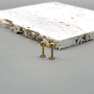 Tiny Pin Stud Earrings, Cartilage Stud Piercing, Tragus Stud, Helix Stud, Threaded Labret, Tragus Earring, Pair Earrings