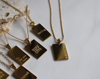 Engraved Necklace: Minimalist Stainless Steel Name Jewelry, Custom Gifts, Initials Necklaces