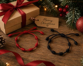 Christmas Surfer Bracelet, Family Braided Lucky Men Woman Bracelet, Braided Thin bracelet